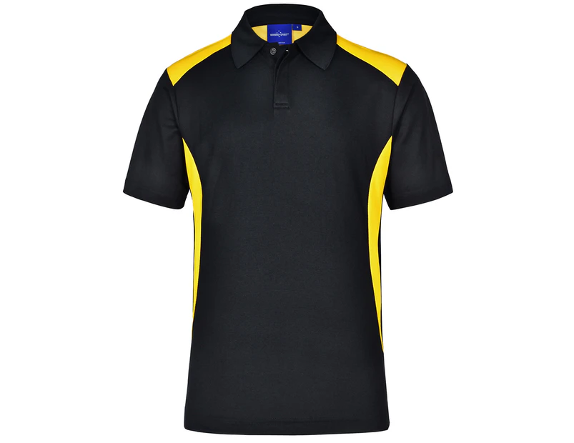 WINNER Cotton Polyester Kids Polo Shirt - Black/Gold