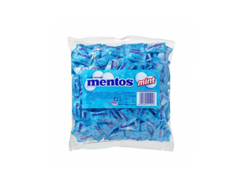 200pc Mentos 540g Single Serve Pillowpack Mint Bulk Bag Sweet/Confectionery Food