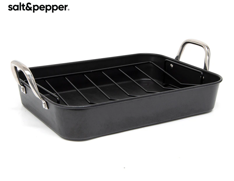 Salt & Pepper 38.5x28cm Forte-IQ Carbon Steel Non-Stick Oven Roaster