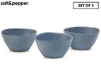 Set of 3 Salt & Pepper 12cm Arcata Bowl - Blue