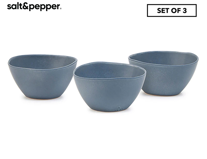 Set of 3 Salt & Pepper 12cm Arcata Bowl - Blue