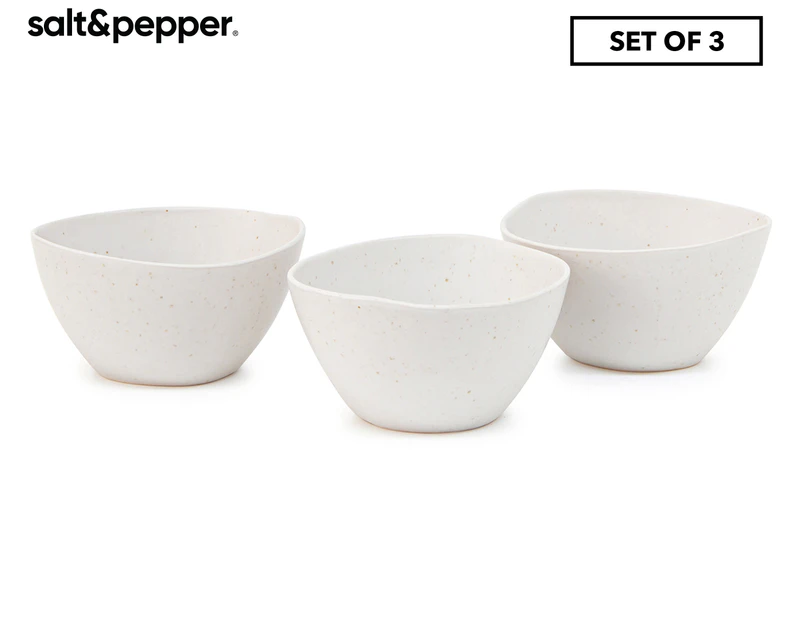 Set of 3 Salt & Pepper 12cm Arcata Bowl - Natural