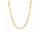 14k Yellow Gold Paperclip Chain Necklace, 3mm - Yellow