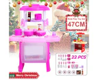 22PCS Pink Kitchen Pretend Play Food Kid Tableware Kitchen Toy Gift