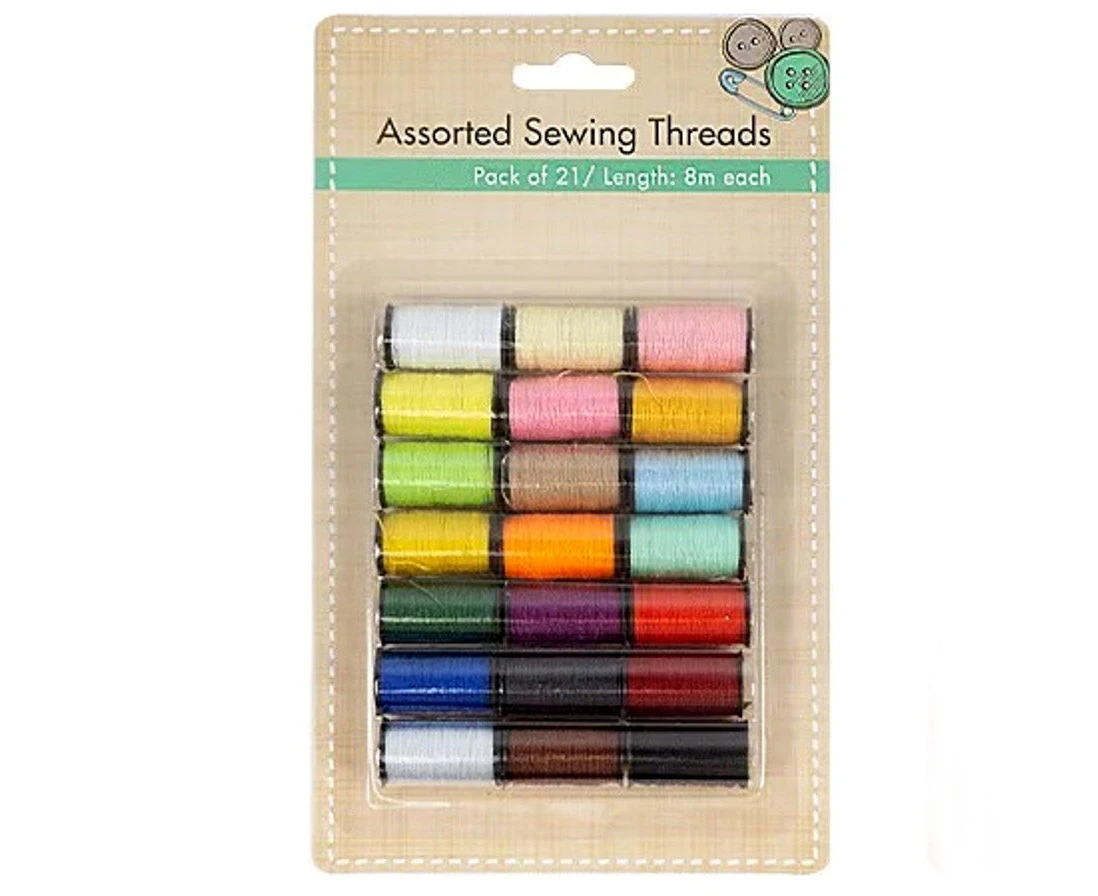 Assorted Sewing Threads 21 Colours