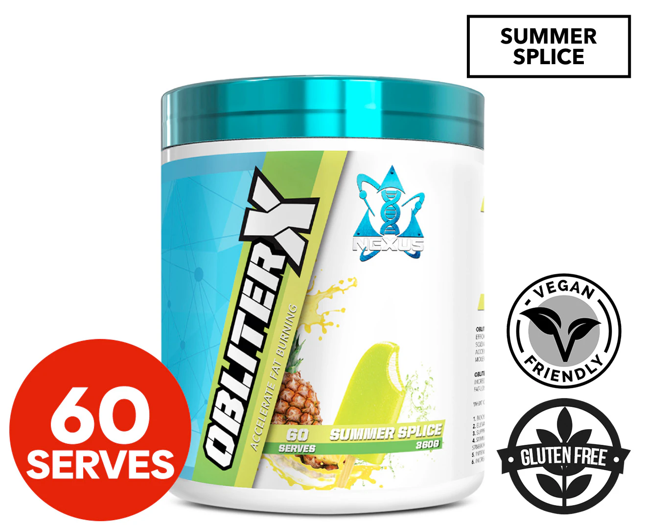 Nexus ObliterX Accelerate Fat Burner Summer Splice 360g / 60 Serves