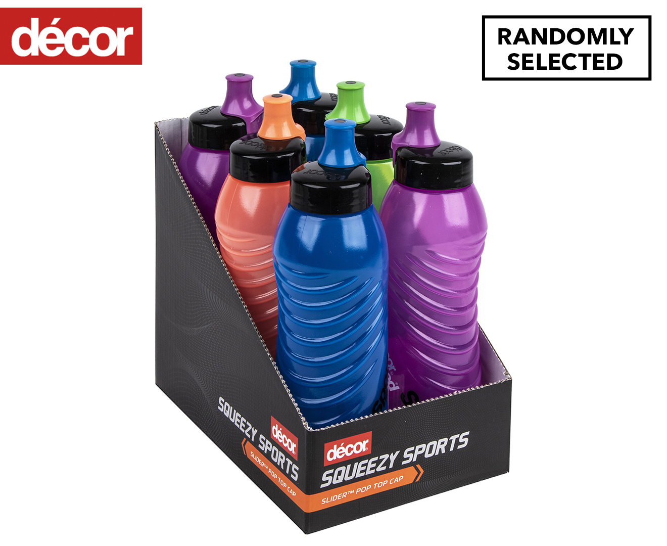 Décor 500mL Pumped Slider Sport Bottle Randomly Selected Catch.co.nz