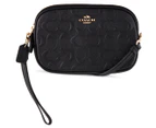 Coach Embossed Signature Leather Crossbody Bag - Black