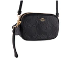 Coach Embossed Signature Leather Crossbody Bag - Black