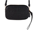 Coach Embossed Signature Leather Crossbody Bag - Black