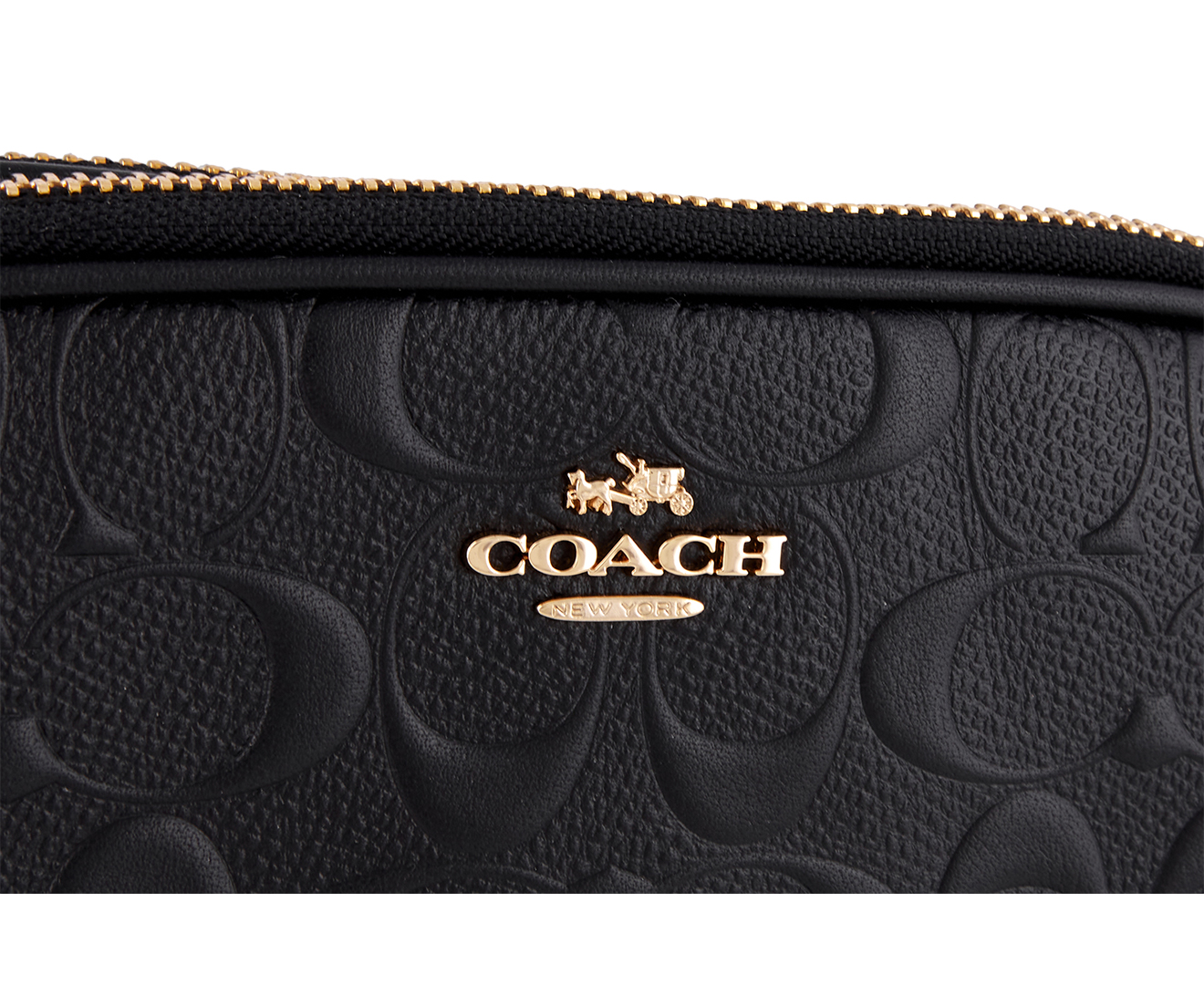 Coach Embossed Signature Leather Crossbody Bag - Black | Catch.co.nz