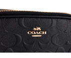 Coach Embossed Signature Leather Crossbody Bag - Black