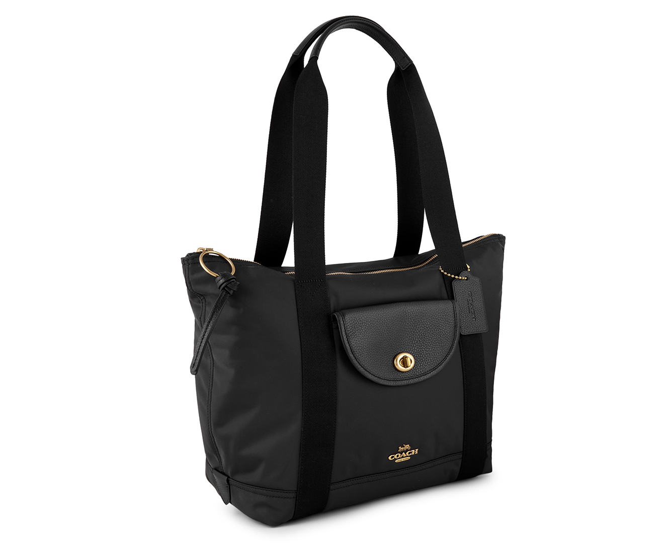 Coach Cargo Nylon Tote Bag Black Catch