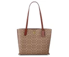 Coach Willow Leather Tote Bag - Tan Rust