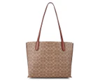 Coach Willow Leather Tote Bag - Tan Rust