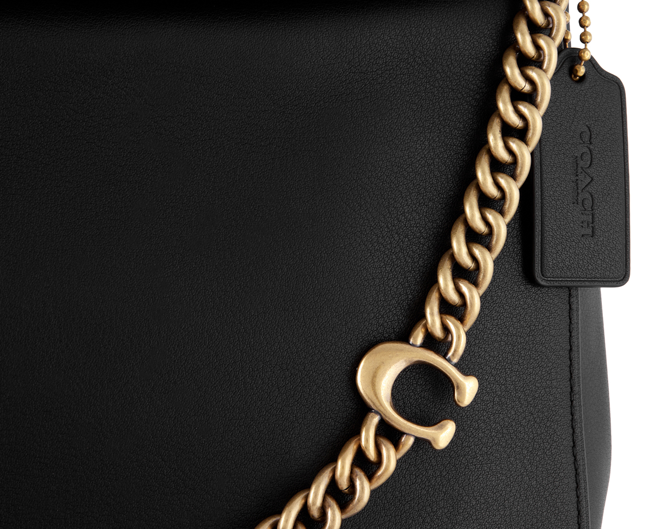 Coach Signature Chain Leather Hobo Bag - Black | Catch.co.nz