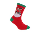 FLOSO Childrens/Kids Christmas Character Novelty Socks (Pack Of 4) (Navy/Green/Red) - K206