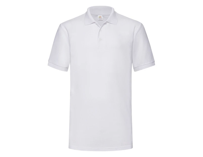 Fruit Of The Loom Mens 65/35 Heavyweight Pique Short Sleeve Polo Shirt (White) - BC382