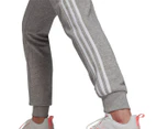 Adidas Women's Essentials French Terry 3-Stripes Pants / Sweatpants - Medium Grey Heather/White