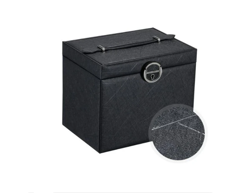 Large Jewellery Box With Lock for Girls - Black