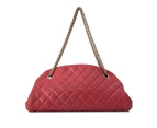 Chanel Preloved Mademoiselle Leather Bowling Bag Women Red - Designer - Pre-Loved