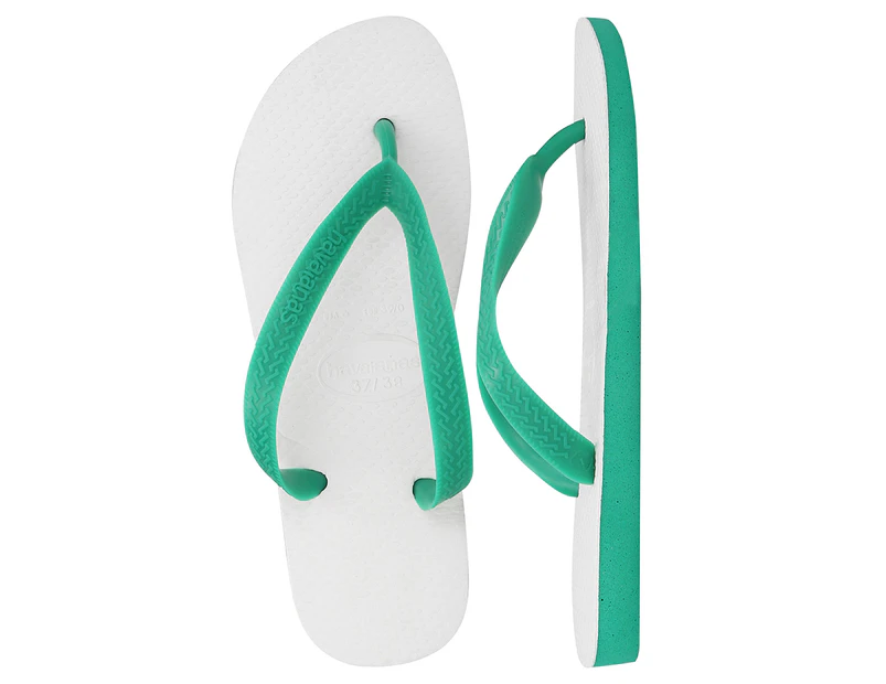 Havaianas Unisex Traditional Thongs - White/Green Tropical