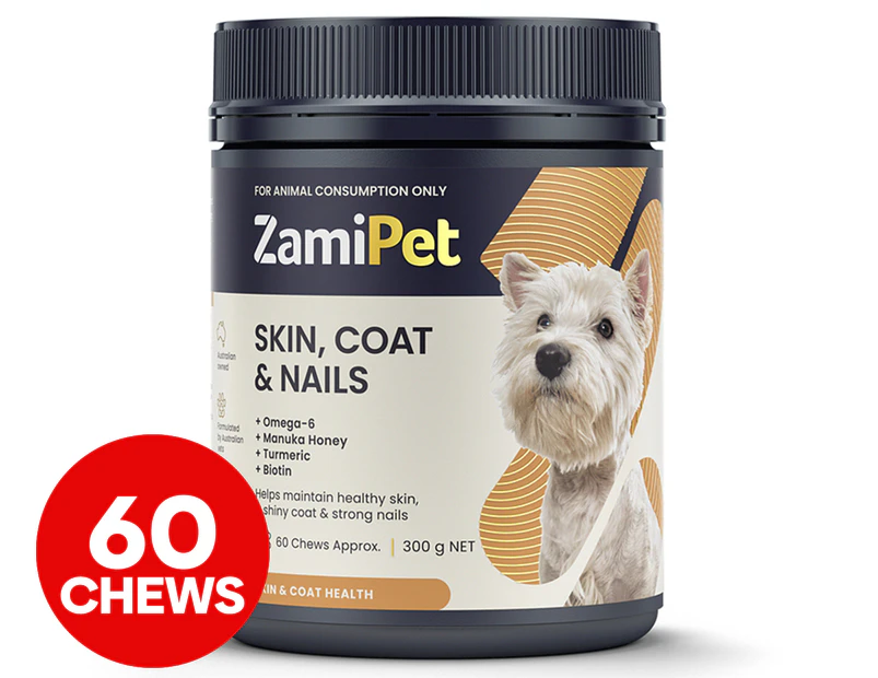 Zamipet Skin, Coat & Nails Chews For Dogs 60pk / 300g