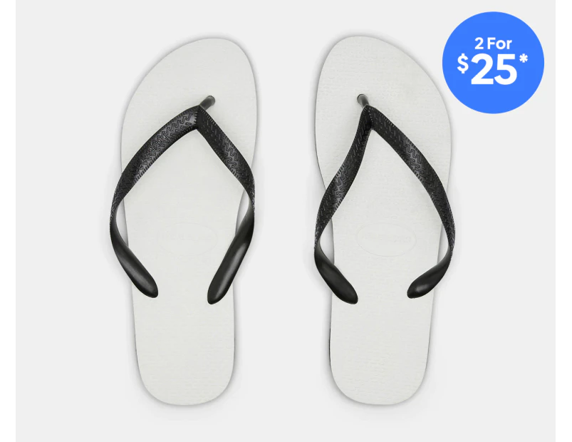 Havaianas Unisex Traditional Thongs - White/Black