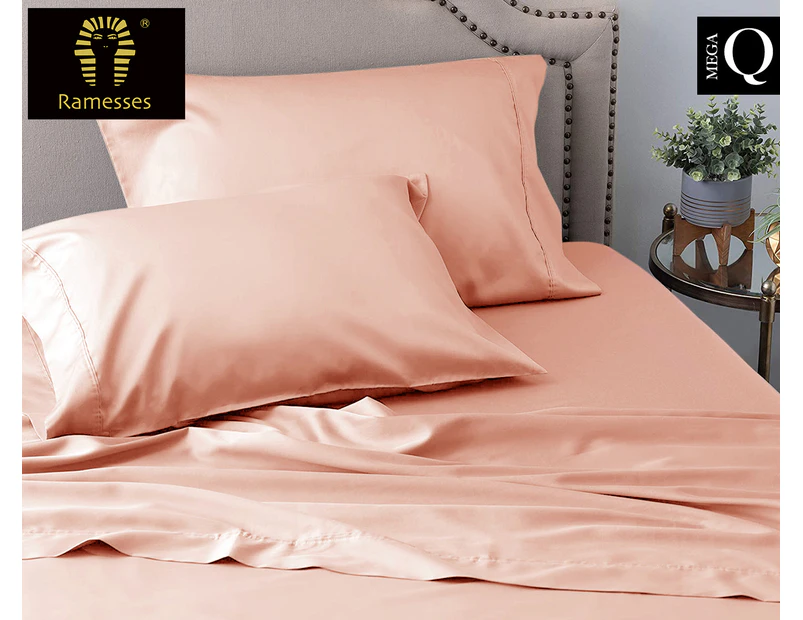 Ramesses 1200TC Tencel Mega Queen Bed Sheet Set - Dusty Pink
