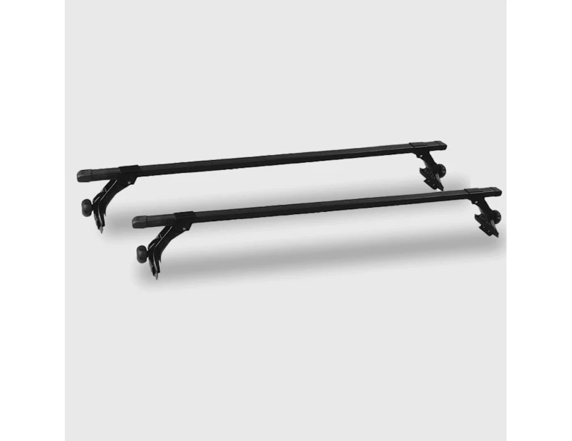 120cm Universal Rain Gutter Car Roof Rack Cross Bars Black Adjustable Brackets