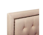 Osborne Fabric King Sized Bed Frame - Beige with Tufted Headboard