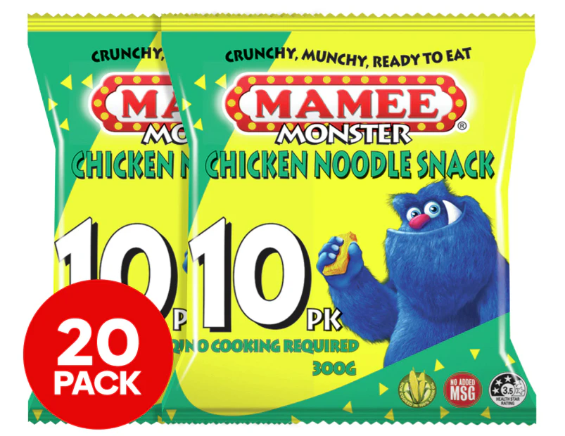 2 x 10pk Mamee Monster Noodle Snack Chicken 300g