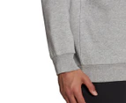 Adidas Men's Essentials Fleece Sweatshirt - Medium Grey Heather/Black