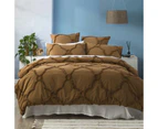 Renee Taylor Moroccan Cotton Chenille Quilt Cover Set - Wood