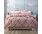 Renee Taylor Moroccan Cotton Chenille Quilt Cover Set - Blush