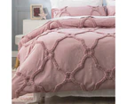 Renee Taylor Moroccan Cotton Chenille Quilt Cover Set - Blush