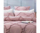 Renee Taylor Moroccan Cotton Chenille Quilt Cover Set - Blush