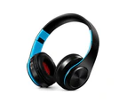 Folding Stereo Bluetooth Headphones - Blue