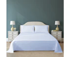 Justlinen-luxe 300TC Soft Cotton Queen Size Bed Sheet Set - Light blue