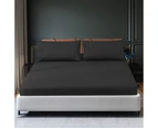 Justlinen-luxe 300TC Soft Cotton King Size Bed Sheet Set - Black