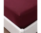 Justlinen-luxe 300TC Soft Cotton King Single Bed Sheet Set - Burgandy