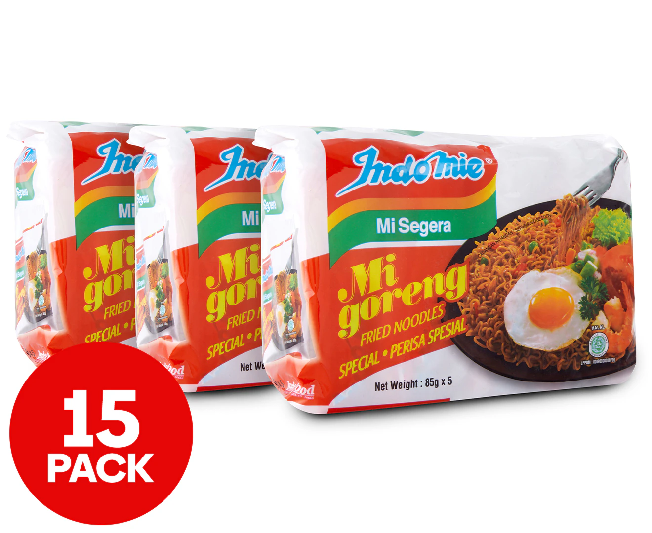 3 x 5pk Indomie Mi Goreng Fried Instant Noodles Original Special