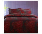 Vivienne Red Jacquard Quilt Cover Set by Accessorize