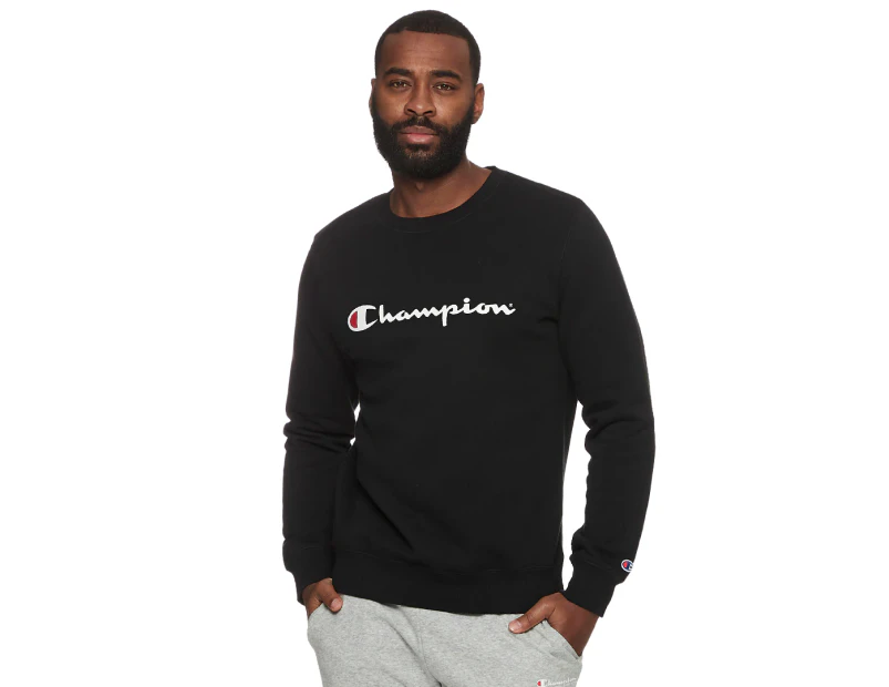 Champion Men's Script Crew Sweater - Black