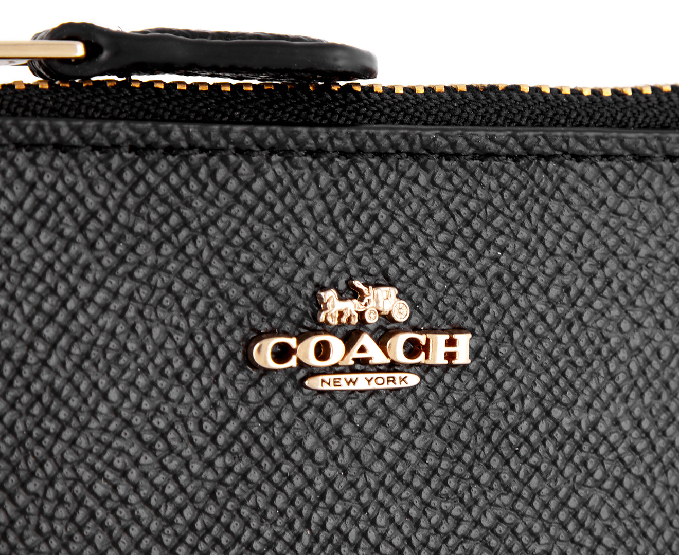 Coach Box Program Crossgrain Mini Leather ID Purse - Black | M