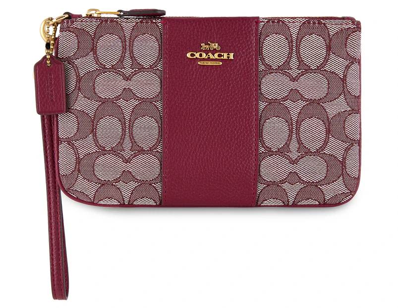 Coach burgundy hot sale wristlet