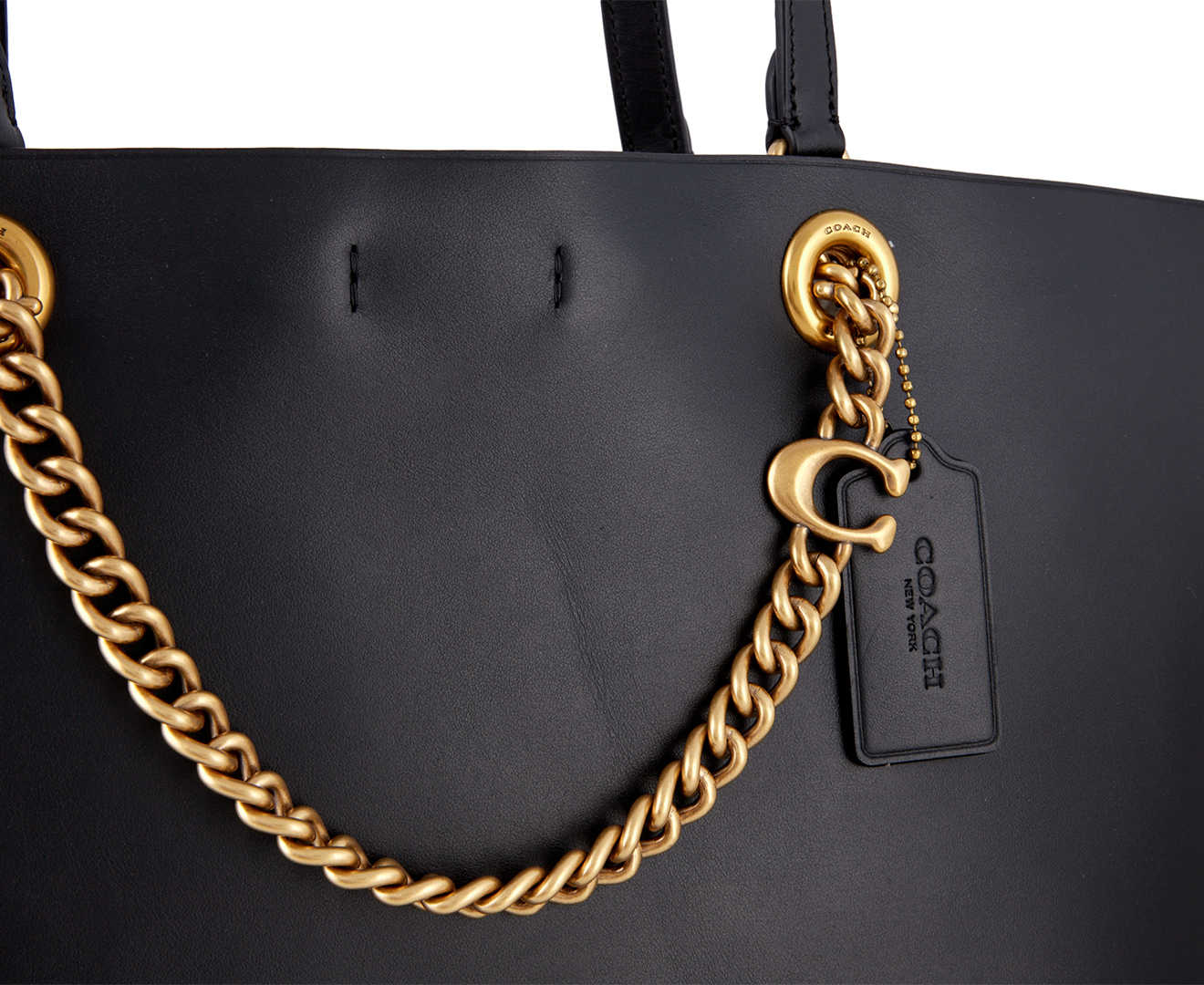 Coach leather signature chain convertible online tote