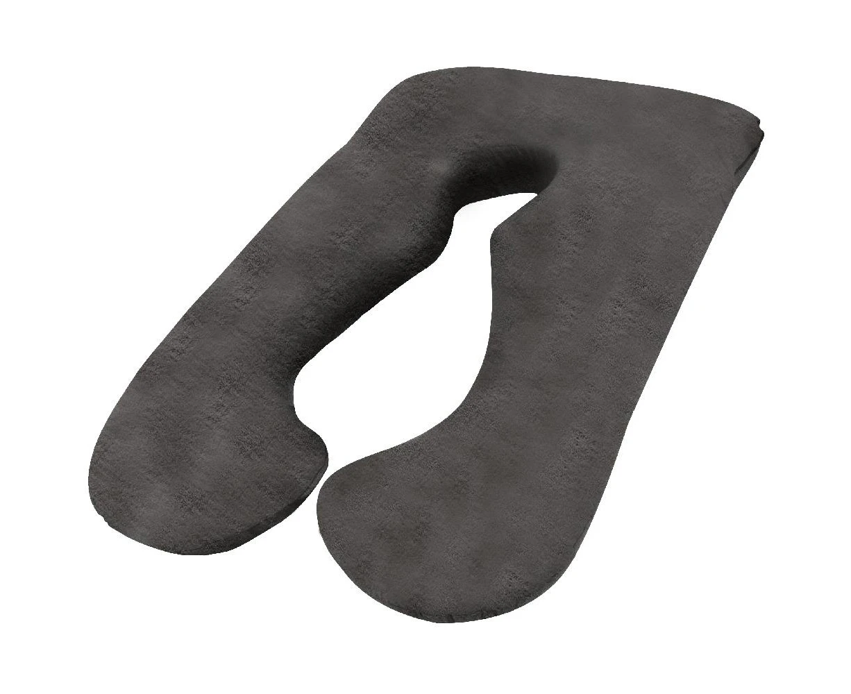 Aus Made Teddy Bear Fleece Super Warm Soft Pregnancy Pillow-Dark Grey