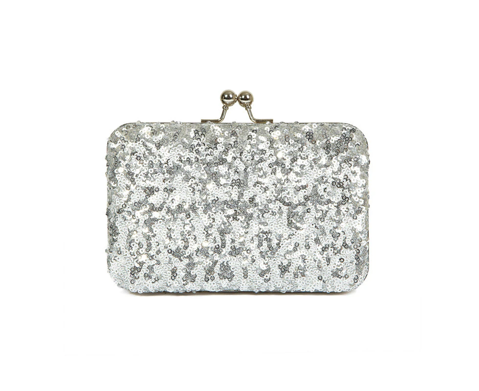 Liz Silver Sequence  Clutch