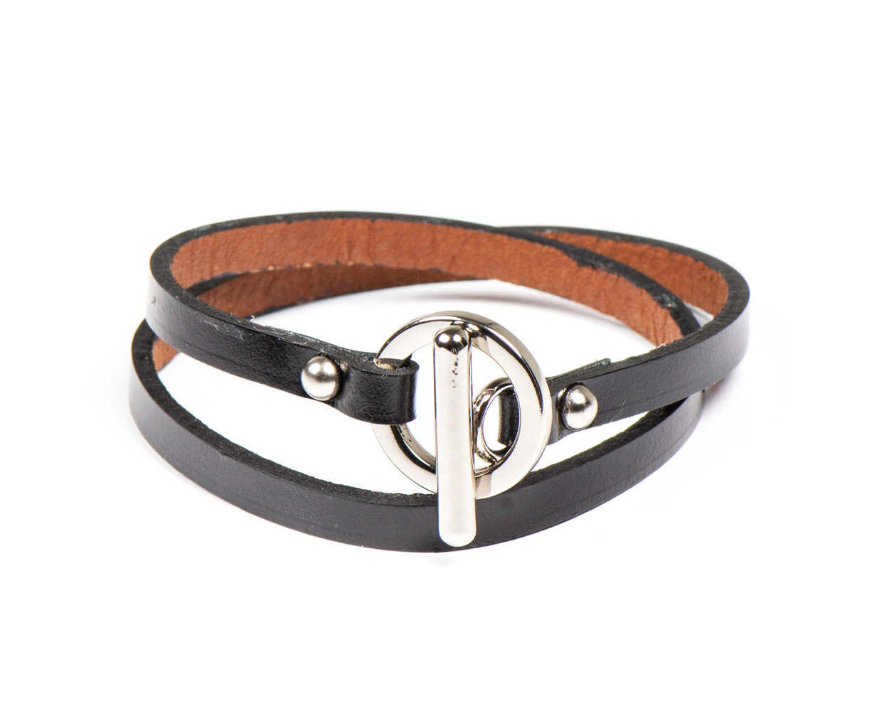 Jo Black Unisex Leather  Bracelet